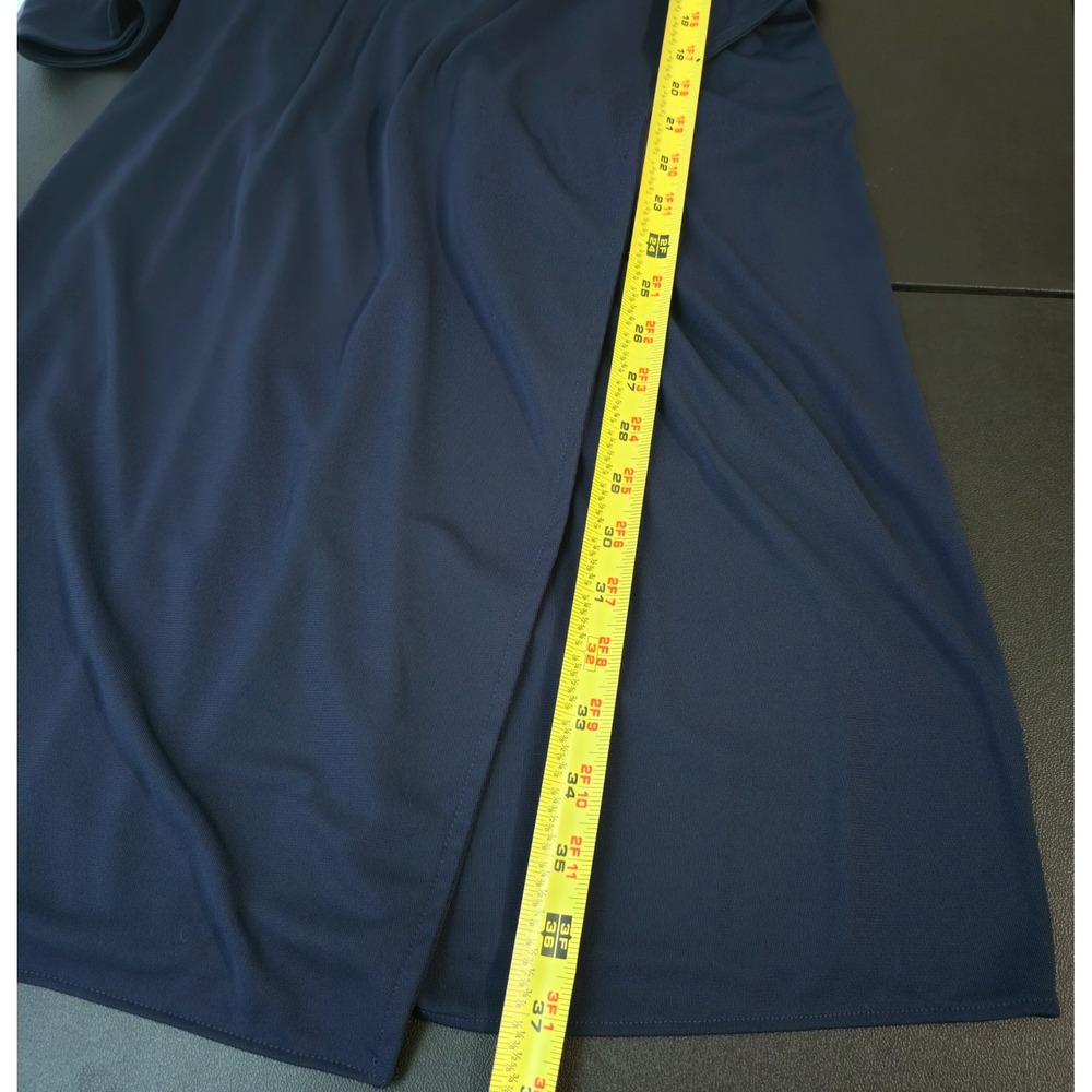 Lauren Ralph Lauren Navy Blue Military Wrap Dress Gold Buttons Size 12 - Picture 7 of 11
